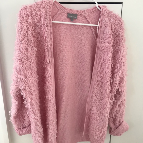 pink loop cardigan